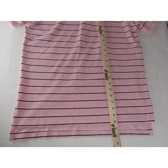 Polo Ralph Lauren Mens Golf Shirt Pink Striped Casual Short Sleeve Pony Large - Picture 8 of 9
